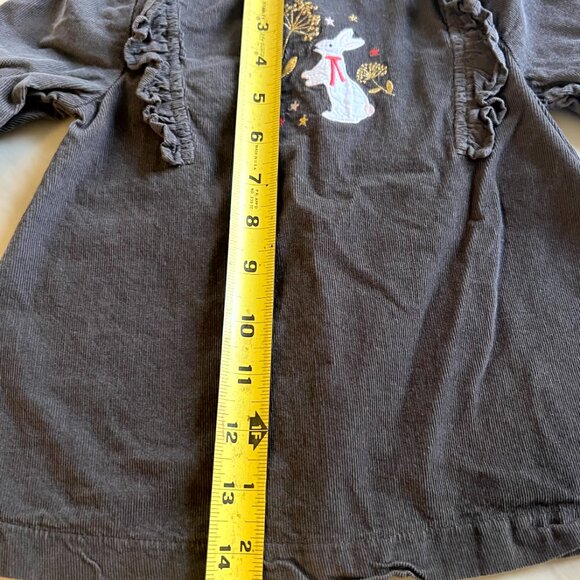 Pretty Baby Blouse with Bunny in Gray Corduroy by Baby Boden - Size 2  - 3 years - Picture 10 of 12